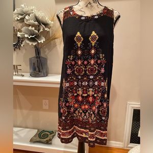 Black colorful pattern dress